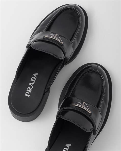 prada 65 leather mules|Prada slippers and mules.